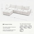thumbnail image 3 of Vorthio 113.8" Cloud Couch Oversized Modular Sectional Sofa, 3 Seater with Ottoman, Modern L Shaped Comfy Sofa, Wide & Deep Seat Couches with Metal Frame, White, 3 of 10