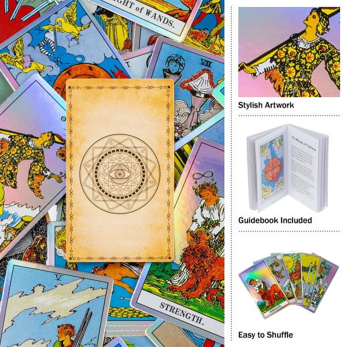Tarot Cards with Guide Book – 78-Card Oracle Deck with Holographic