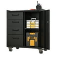 thumbnail image 2 of Olurrisa 35 inch Sturdy Metal Tool Storage Cabinet with Wheels - Tool Storage Cabinet for Garage, Office, and Home Organizer Solutions, Black/Gray, 2 of 11
