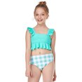 thumbnail image 5 of hoksml Swimsuit Toddler Baby Kids Girls Ruffles Print Two Piece Swimsuit Bathing Beach Swimwear Mint Green 128 Clearance, 5 of 9
