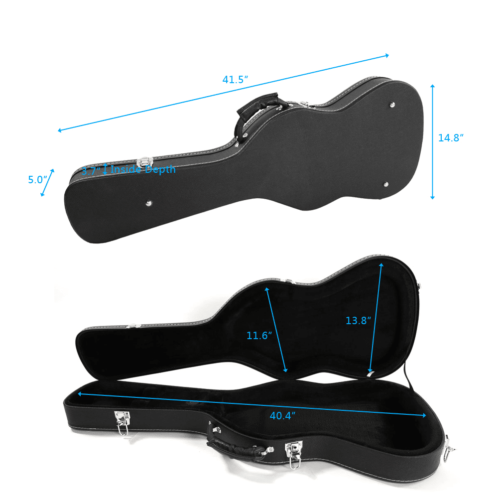 Tcbosik Electric Guitar Hard Case with Lock for Standard GST Style, Black