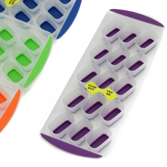 Chef Craft Classic Push Out Ice Cube Tray, 11.5 inches in length yields 15 cubes, Color May Vary