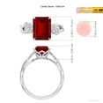 thumbnail image 5 of ANGARA Lab Grown 4 Ct Nature-Inspired Emerald-Cut Ruby Floral Engagement Ring in 14K White Gold for Women (Size-10x8mm) | July Birthstone, Anniversary, Jewelry Gift for Women | Lab Grown Ruby Ring, 5 of 7