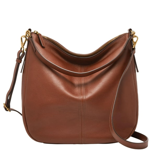 Bolso de mano Fossil Jolie Leather Hobo Purse Brown ZB1434200