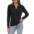 thumbnail image 2 of Sundazz Womens Cable Knit Sweaters Long Sleeve V Neck Pullover Fall Winter Sweater Tops Casual Polo Shirts, 2 of 9