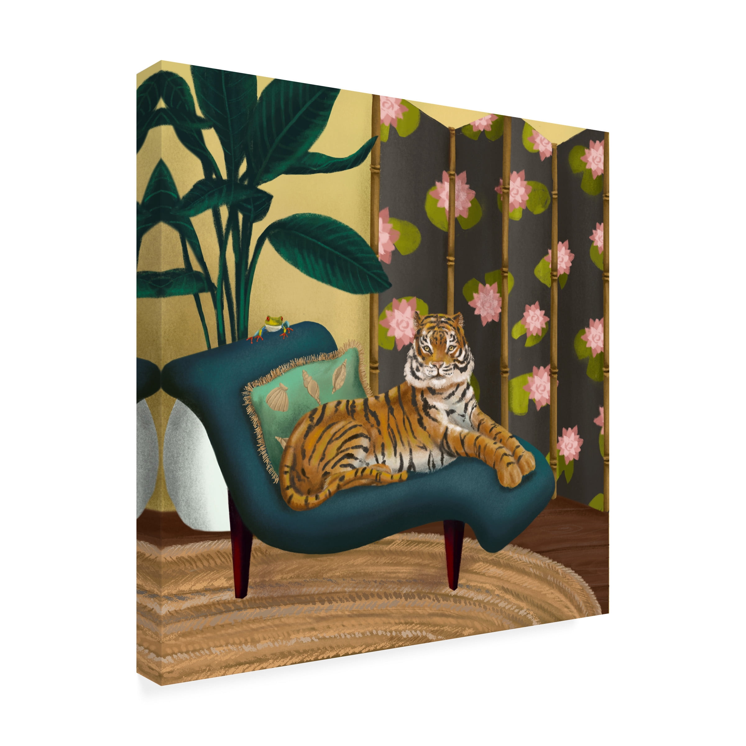 Canvas Wall Art - Christine Rotolo 'Animals of Leisure 4' Wall Art for Living Room, Bedroom, or Office DÃ©cor by Trademark Fine Art - 24 x 24 Inches