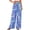 Floral Blue, variant on Floral Wide Leg Pants Woman Spring Summer Smocked Elastic Waist Long Pant Resort Wear Beach Vacation Outfits