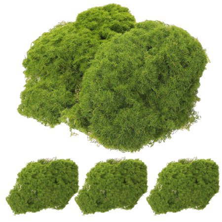 LABSERRON 5Pcs Green Plastic Moss Block for Bonsai Decoration Indoor Imitation Moss Stone