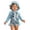 v#52Blue139, variant on Rggeeun Child Girls One-Piece Cartoon Seashell Pattern Long Sleeve Crew Neck Front Zipper Knit Slim Fit Elastic with Matching Hat for Summer Beach Lounging Trendy Swimwear,Blue,18-24 Months