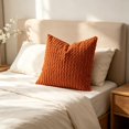thumbnail image 4 of Pillow Covers 18x18,Throw Pillow Covers,Corduroy Throw Pillow Covers,Soft Breathable Solid Color Pillow Shams with Hidden Zipper Washable Decorative Pillowcase for Home Sofa Bedroom(Brown 18*18in), 4 of 6