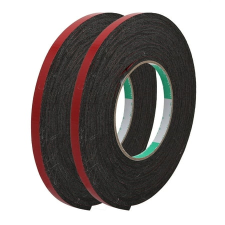 Unique Bargains 2pcs Door Seal 8x3mm Dual-sided Adhesive Shockproof Sponge Foam Tape 4M Length