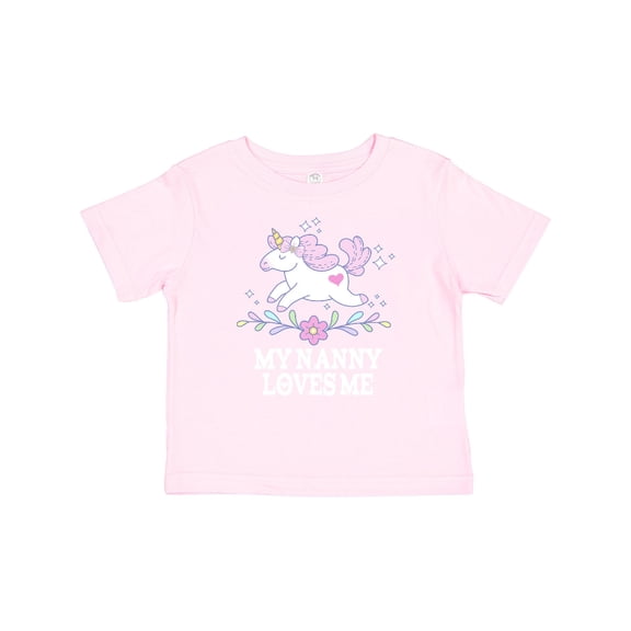 Inktastic My Nanny Loves Me Girl Unicorn Girls Baby T-Shirt