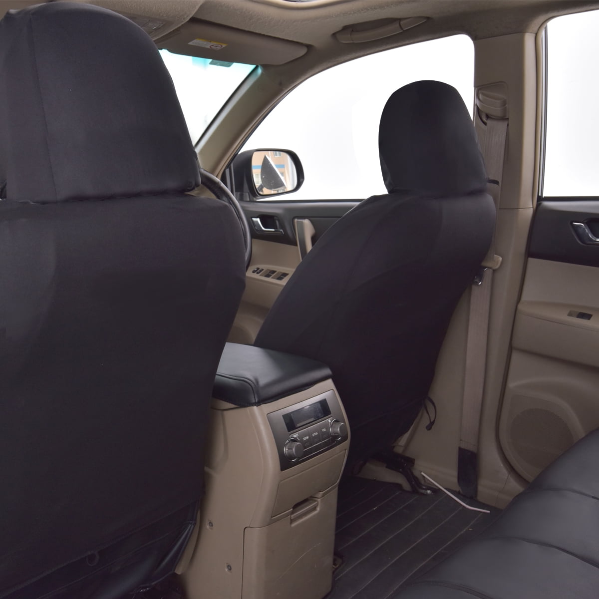 Flying Banner Car Seat Covers Protectors Full Set Synthetic Leather Full Set Black
