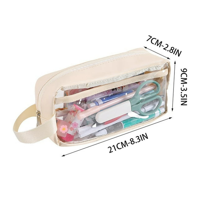 Trousse à Crayons pour Garçons, Grande Capacité Transparente Trousse à Crayons Visible Trousse de Papeterie pour Élèves de Collège et Lycée Trousse à Crayons pour Hommes et Femmes, Grande Trousse à Crayons, Trousse à Crayons Transparente