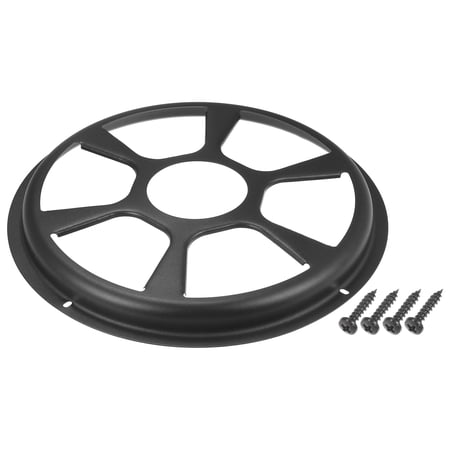 Unique Bargains 1 Set Universal 10" Car Speaker Grills Cover Round 10 Inch Audio Speaker Subwoofer w/ Screws Iron Black