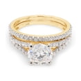 thumbnail image 3 of 2 1/4 CTTW Center 7.5MM Round Cut Lab Created Moissanite Diamond Wedding Band Bridal Set Ring In 14K Solid Yellow Gold (G-H Color, VVS1 Clarity, 2.25 Cttw)-10, 3 of 8