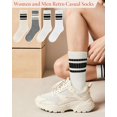 thumbnail image 3 of CoCoMangos Striped Crew Socks for Women, Cotton Retro Novelty Tube Socks Athletic Casual Fun Sock 4 Pairs, Size 5-10, 3 of 7