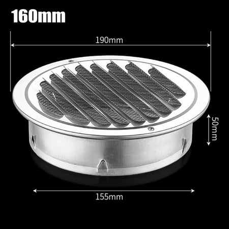 

70-200 Round 304 Stainless Steel Vent Grille Exterior Wall Duct Ventilation Tool