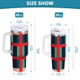 thumbnail image 6 of Yayeee 30oz Double-Wall Insulated Stainless Steel Tumbler with Handle Bottle, Green Plaid, 6 of 8