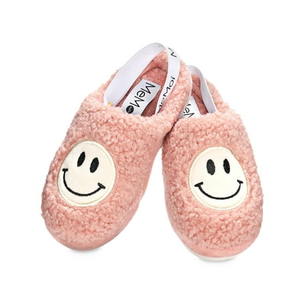 

MeMoi Kids Shaggy Smiley Face Non-Skid Slippers