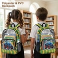 thumbnail image 4 of SEANATIVE Transparent Bag Kids Backpack Clear Bookbag See Through School Rucksack PVC Heavy Duty Clear Bag for Elementary Middle High School, Tractor Blue Yellow Green, 4 of 7