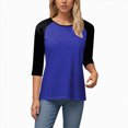 thumbnail image 6 of Towmus Womens Plus Size Tops 3/4 Sleeve Crew Neck Casual Tunic Tops Patch Color Dressy Blouses Summer Shirts, 6 of 6