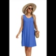thumbnail image 4 of Vestido de Verano para Mujer, para Playa, Vacaciones, Azul Oscuro, Talla M, 4 of 10