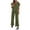 Army Green, variant on Scyoekwg Two Piece Outfits for Women Lounge Sets Solid Color Short Sleeve V-Neck Button Tops Wide Leg Pants Casual Tracksuit Sweatsuits Sets Loose Trendy Matching Sets (Black,L)