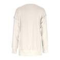 thumbnail image 5 of Patlollav Womens Round Neck Loose Soild Long Sleeve Sweatshirts, 5 of 6