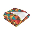 thumbnail image 5 of Retro Triangle Polygon Throw Blanket, Soft Blanket Keeps Warm All Seasons, Lightweight Warm Blanket For Sofa Bed Sofa - 80"x60", 5 of 8