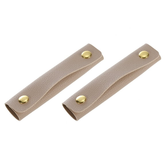 2Pack Handbag Handle Wrap Covers, PU Leather Luggage Grip Protector for Suitcases, Shopping Bag (Apricot)