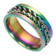 thumbnail image 6 of K-KED Stainless Steel Rotatable Ring Spinner Chain Rotable Rings Punk Reliever Men US~-Black-6, 6 of 9