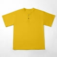 thumbnail image 5 of Boys T Shirts Toddler Kids Boys Summer Solid Short Sleeve Casual T Shirt Gentleman Tops Holiday Shirts Summer Tops Yellow 13 Years-14 Years, 5 of 6