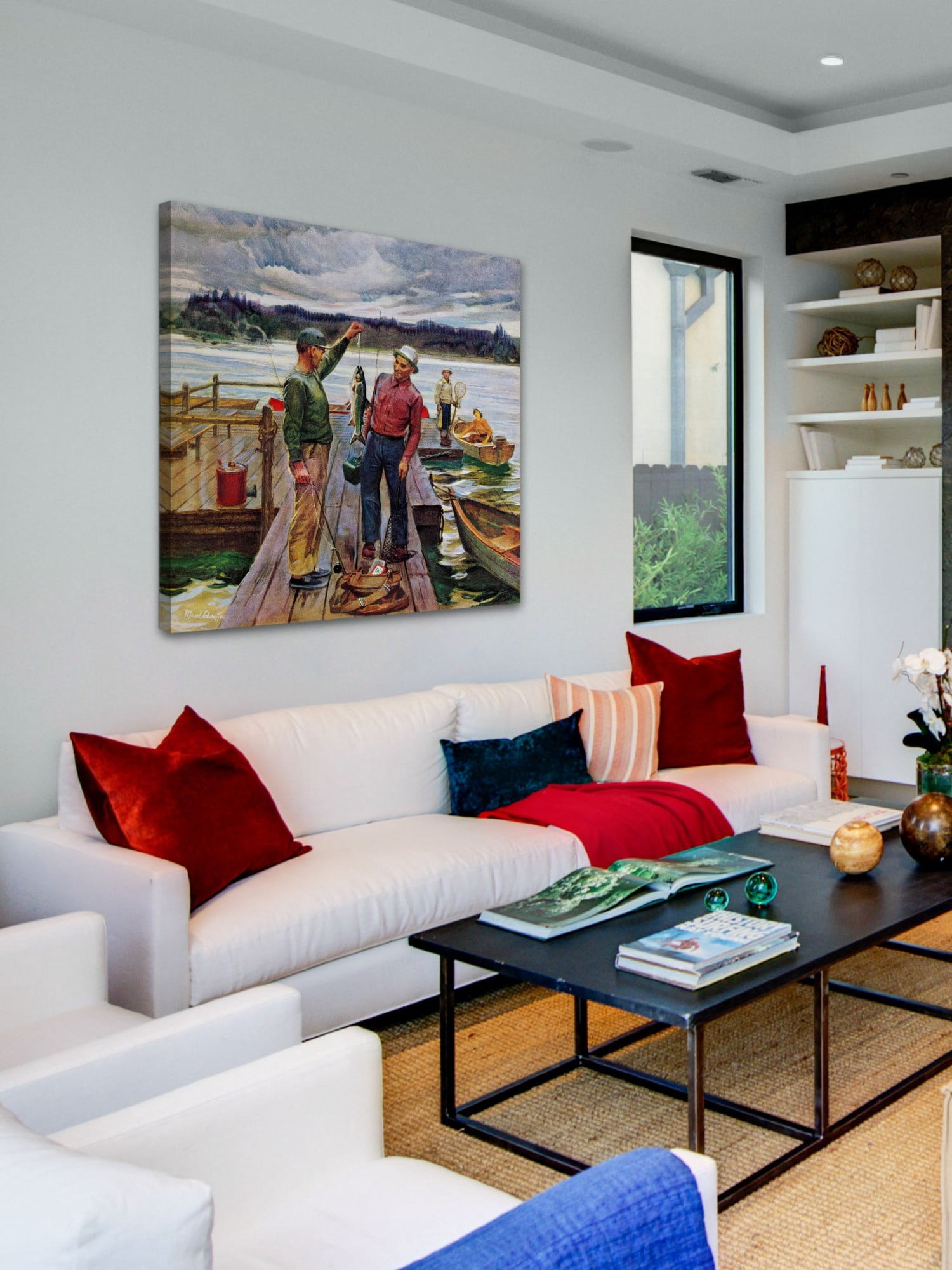 Marmont Hill Showing Off the Big One by Mead Schaeffer Painting Print on Canvas