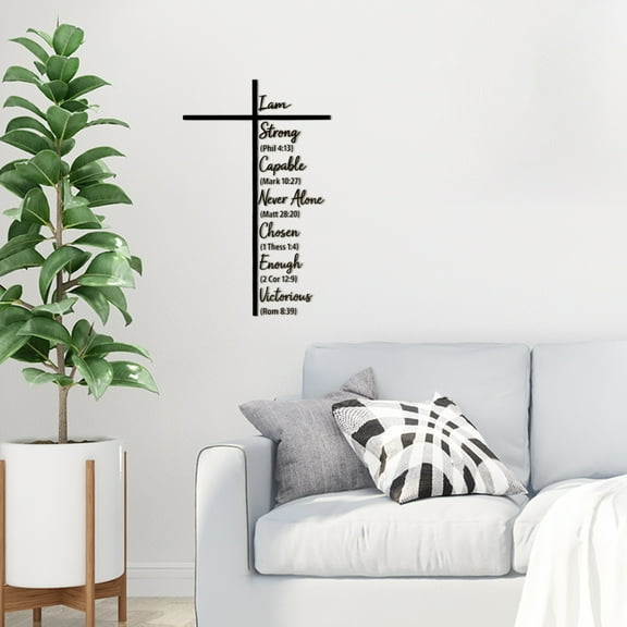 Metal Wall Art With Inspirational Bible Verse Cross Design, Rustic Cross Silhouette With Premium Metal Craftsmanship Detailed Engraving Polished Edges Fade Resistant Coating,