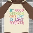 thumbnail image 4 of Inktastic Jane Austen Good Opinion Quote Girls Long Sleeve Baby Bodysuit, 4 of 5
