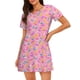 thumbnail image 1 of Fotbe Donut Bata de Dormir para Mujer con Estampado, Camisón de Algodón de Manga Corta, Ropa de Dormir Casual, 1 of 6