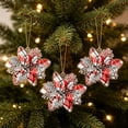 thumbnail image 5 of Lilgiuy 2D Acrylic Poinsettia Christmas Ornament, 3.14in Flat Poinsettia Flower Christmas Tree Hanging Decoration for Home Winter Holiday Party, 5 of 5