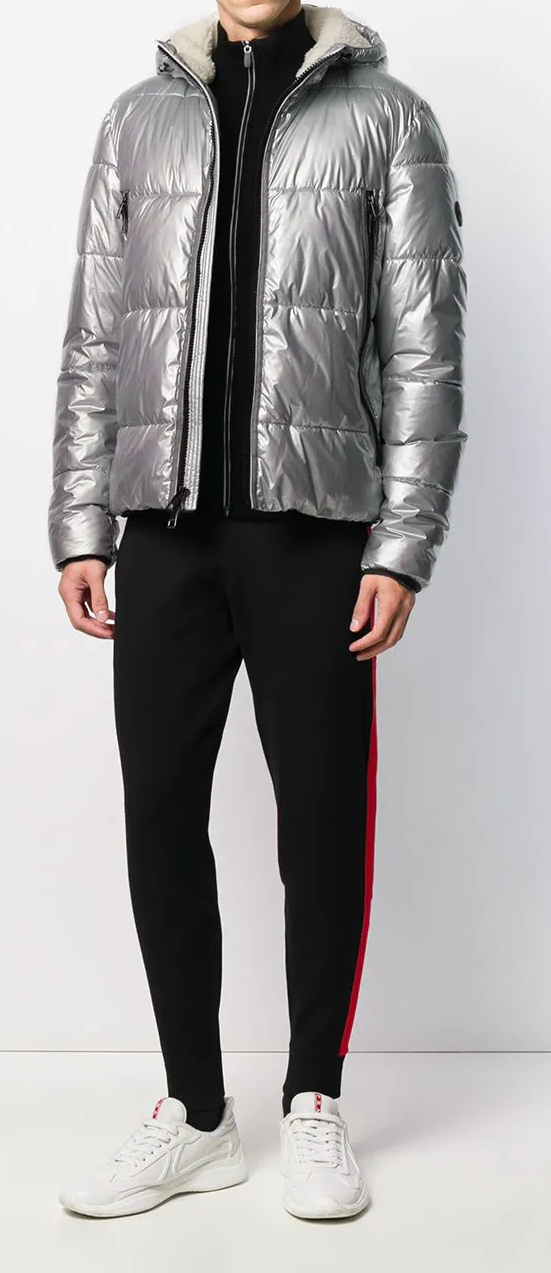 Michael Kors SILVER Metallic Puffer Jacket, US Small - image 2 of 9