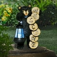 thumbnail image 4 of Goodeco Large Black Welcome Bear Statue with Solar Lantern Light,Home,Outdoor,Garden,Patio and Yard Decor,5.5*4.3*11.3 inches, 4 of 7