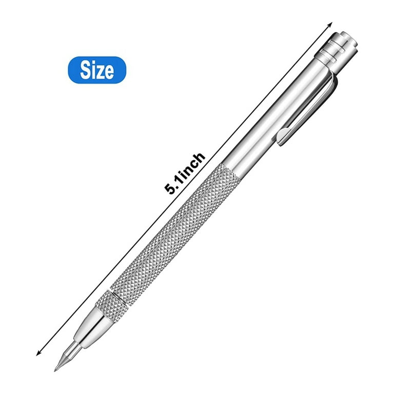 4 Pack Tungsten Carbide Scriber with Magnet, Aluminium Etching Engraving  Pen with 8 Replacement Marking Tip, Great for Glass/Ceramics/Metal Sheet