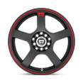 thumbnail image 3 of Motegi Aluminum Rim MR116 FS5 16X7in Matte Black Red Racing Stripe Finish, MR11667031740, 3 of 3