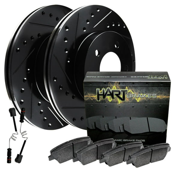 Hart Brakes Rear Brakes and Rotors Kit |Rear Brake Pads| Brake Rotors and Pads| Ceramic Brake Pads and Rotors - BHCR.35110.02