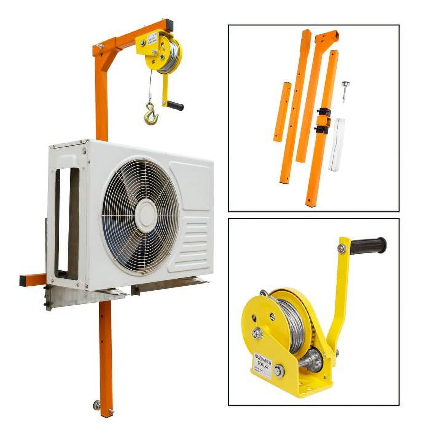 Air Conditioner Lifting Cranes, Stainless Steel, 400 LBS Load Capacity, High-Efficiency Install, Split Assembly, Air Conditioner Hoist, Home, Business, Apartment Complex