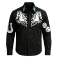 thumbnail image 4 of Toddler Tshirt Kids Western Frontier Button Down Denim Long Sleeve Casual Boys' Tops Black 10-11 Years, 4 of 5
