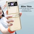 thumbnail image 4 of for Samsung Galaxy Z Flip 4 Case with Hinge Protection, One Piece Design Z Flip 4 Clear Case Slim Hard PC Bumper Phone Case for Z Flip 4 - Gold, 4 of 12
