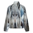 thumbnail image 6 of Jackets for Women Winter Coat Jackets Flannel Stand Collar Jacket(Gray Wolf in Snow,Size:S-4XL), 6 of 7