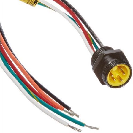 Woodhead 1R5006A20A120 Mini-Change A-Size Receptacle with Leads MC 3P FR 12IN 16/1 PVC