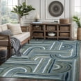 thumbnail image 5 of CAMILSON Spring Geometric Arch Striped Easy-Cleaning Non-Shedding Washable Outdoor Indoor Area Rug Aqua 9x12, 5 of 9