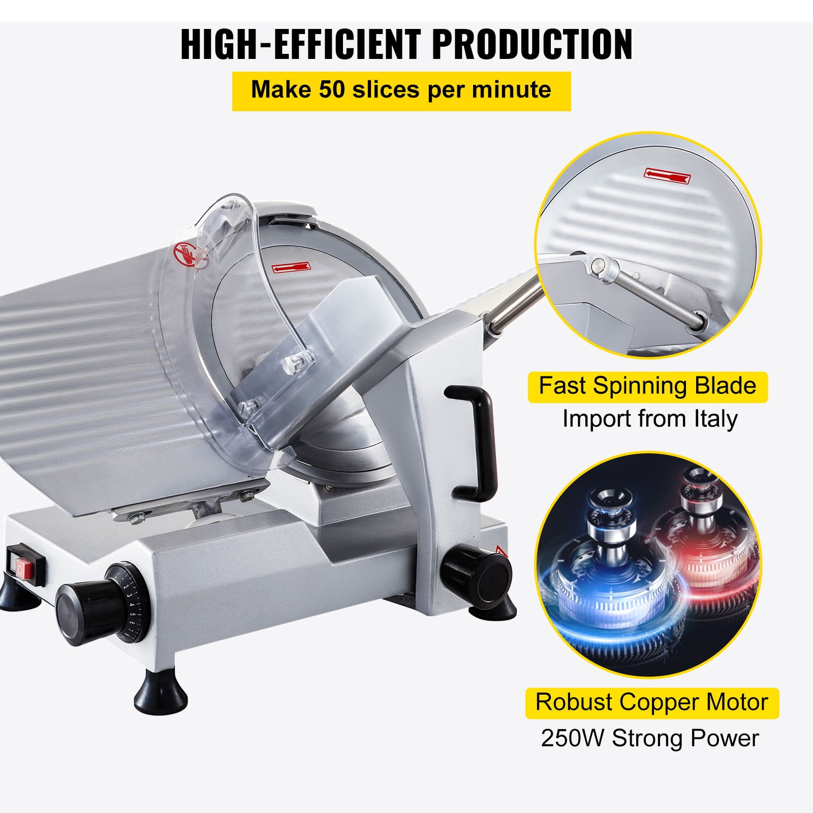 VEVOR 12" Commercial Meat Slicer 320W Electric Deli Slicer for Meat Cheese Bread